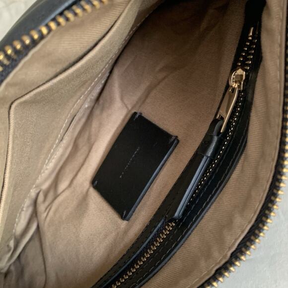 ALLSAINTS Eve Quilt Crossbody Bag Black Leather Adjustable Strap Gold Hdwr EUC - Picture 9 of 12